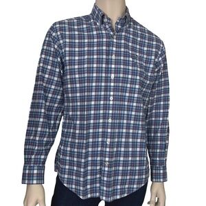 Vineyard Vines by Shep & Ian Whale Shirt Cotton Button Front Plaid Monogrammed